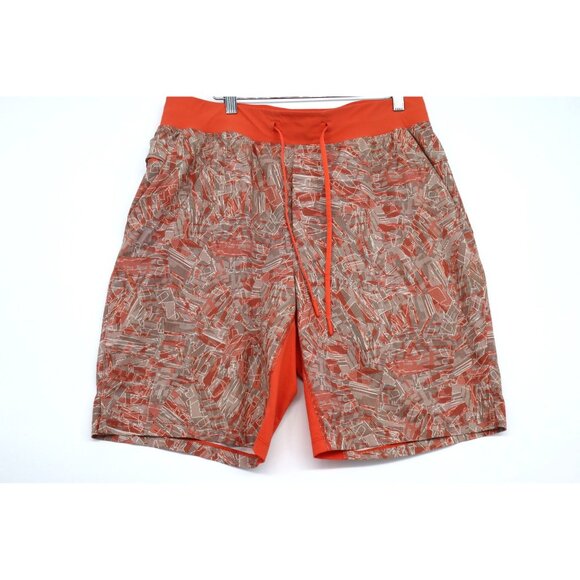 Lululemon Men's Patterned Athletic Board Shorts L Swimming  Elastane Red/White - Picture 6 of 11